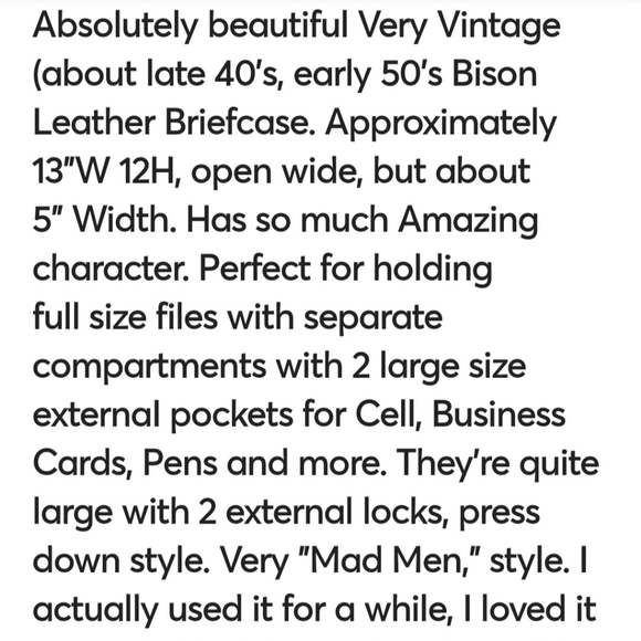 Vintage BEAUTIFUL Bison leather briefcase. - Picture 2 of 11